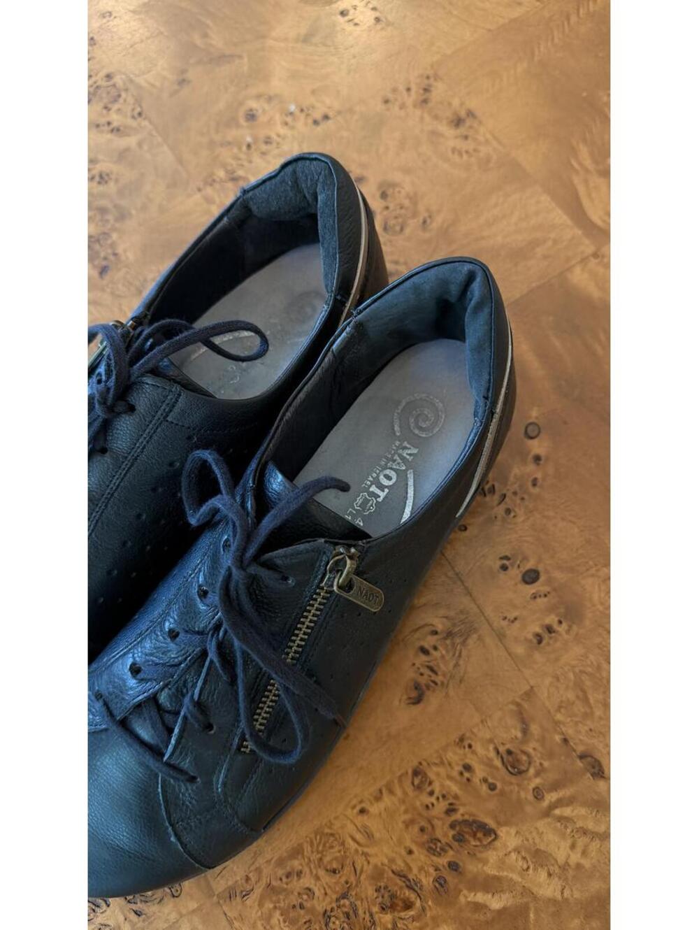 Naot Black Leather Casual Sneakers with Side Zipper